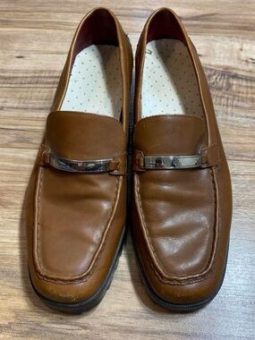 Women’s Vintage Brown Leather Chunky Ralph Lauren Loafers